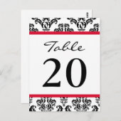 Damask Tafelnummers (Zwart / Rood / Wit) (Voorkant / Achterkant)
