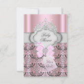 Damask & Tiara Princess Baby shower Invitation (Devant)