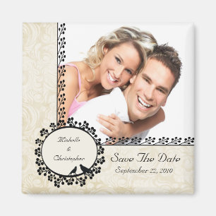 Damask Tortelduifjes Photo Save the Date Magnet Magneet