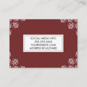 Damask Trim/Dark Red Visitekaartje (Achterkant)