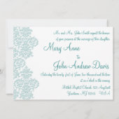 Damask Turquoise Faire-part de mariage (Dos)