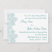 Damask Turquoise Faire-part de mariage (Dos)