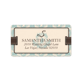 Damask Tweets Adreslabel B Etiket