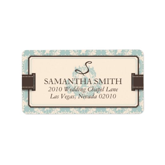 Damask Tweets Adreslabel B Etiket (Voorkant)