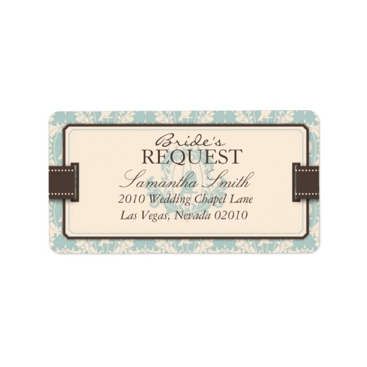 Damask Tweets Adreslabel Etiket (Voorkant)