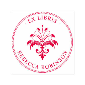 Damask & Typografie | Aangepaste ex libris Zelfinktende Stempel