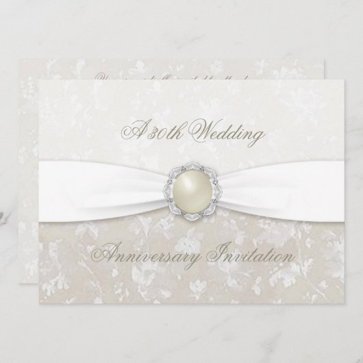 Damask uitnodiging 30ste trouwverjaardag (Voorkant / Achterkant)