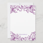  Damask Verloving Uitnodigingen Paars (Achterkant)