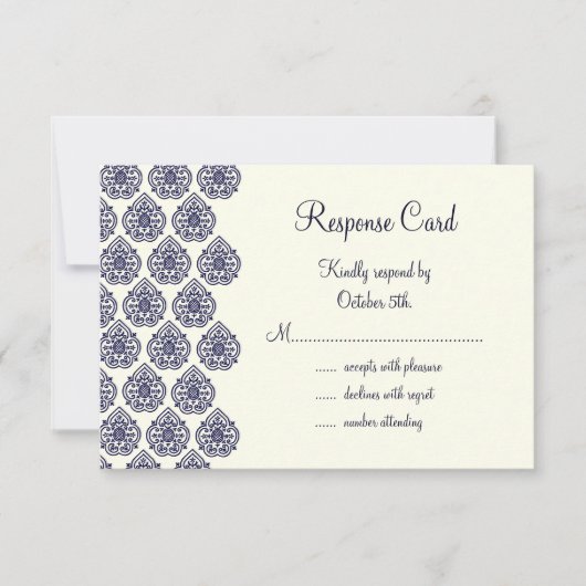 Damask Vintage RSVP (bleu) (Devant)