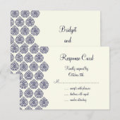 Damask Vintage RSVP (bleu) (Devant / Derrière)