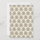 Damask Vintage Wedding Invitation (bruin) Kaart (Achterkant)