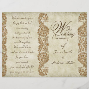 Damask vintage Wedding Programme de mariage Circul