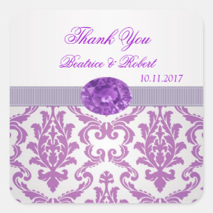 Damask violet, améthyste photo Sticker Merci