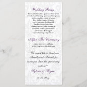 damask violet programme de mariage (Dos)