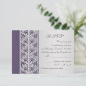 Damask violet sur argent RSVP pour anniversaire de (Debout devant)