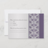 Damask violet sur argent RSVP pour anniversaire de (Dos)