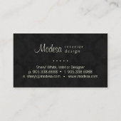 Damask Visitekaartje Interior Design Cream Black (Achterkant)