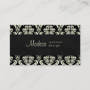 Damask Visitekaartje Interior Design Cream Black 3