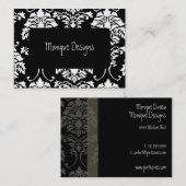 Damask visitekaartje zwart-wit (Voorkant / Achterkant)