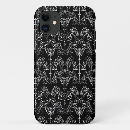Damask Wallpaper - wit + je achtergrond. Case-Mate iPhone Case (Achterkant)