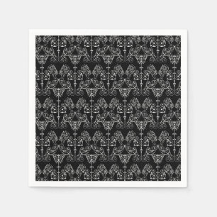  Damask Wallpaper - wit + je achtergrond. Servetten