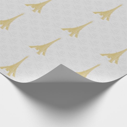Damask Weddenschap Wrapping Paper van Gold Eiffel Cadeaupapier (Hoek)