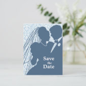 Damask Wedding Couple STD Briefkaart (Staand voorkant)