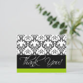 Damask Wedding Dank u Briefkaarten Groen (Staand voorkant)