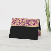 Damask Wedding Invitation Paars Cream (Achterkant)