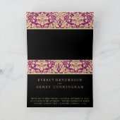 Damask Wedding Invitation Paars Cream (Binnen)