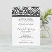 Damask Wedding Invitation Sjabloon Kaart (Staand voorkant)