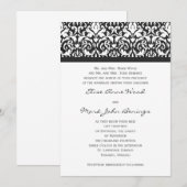 Damask Wedding Invitation Sjabloon Kaart (Voorkant / Achterkant)