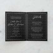 Damask Wedding Invitation - Zwart-wit (Binnen)