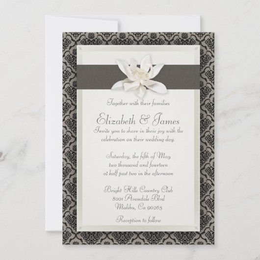 Damask Wedding Invitations Kaart (Voorkant)