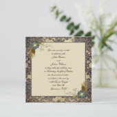 Damask Wedding Kaart (Staand voorkant)