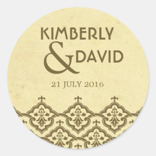  Damask Wedding Label