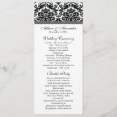 Damask Wedding Program Black & Charcoal Grey Programma (Voorkant)
