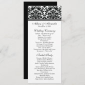 Damask Wedding Program Black & Charcoal Grey Programma (Voorkant / Achterkant)