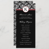 Damask Wedding Program Programma (Voorkant / Achterkant)