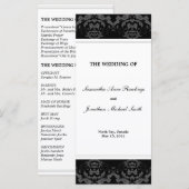 Damask Wedding Program - Zwart-wit bruiloft Programma (Voorkant / Achterkant)