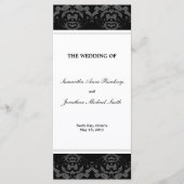 Damask Wedding Program - Zwart-wit bruiloft Programma (Voorkant)