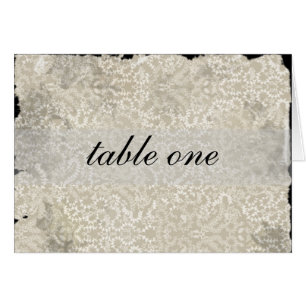 Damask Wedding Reception Table Kaarten, Black