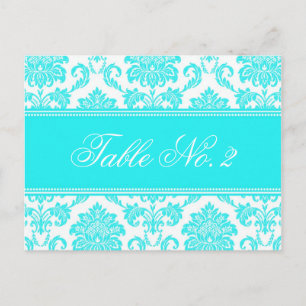 Damask Wedding Table Number Briefkaart