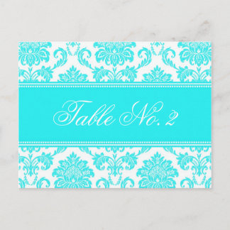 Damask Wedding Table Number Briefkaart