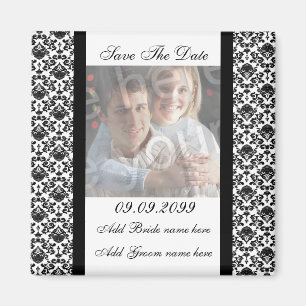 Damask White bewaart Datum Magnet Magneet