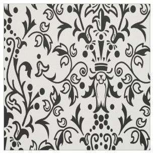 Damask White en Black Stof