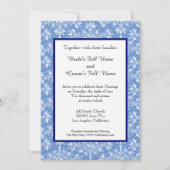 Damask White op Cornflower Blue Editable Wedding Kaart (Voorkant)