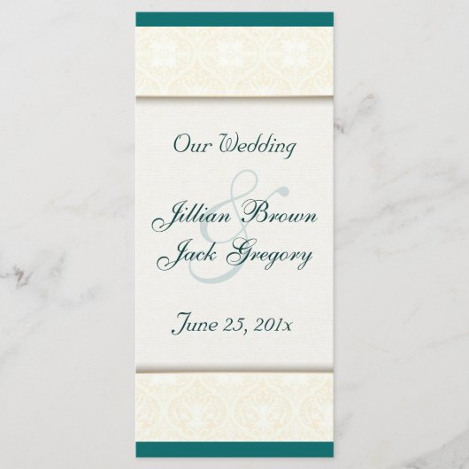 Damask White Wedding Programma (Voorkant)