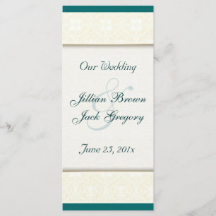 Damask White WEDDING Programme