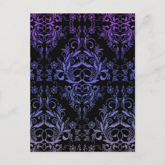 Damask Wildbloemen, MIDNIGHT MASQUERADE Briefkaart